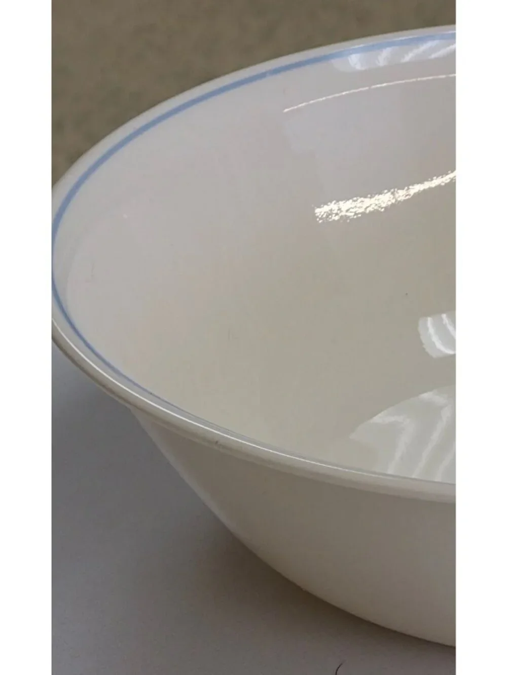 Corelle By Corning White Serving Bowl With Blue Rim - Picture 2 of 6